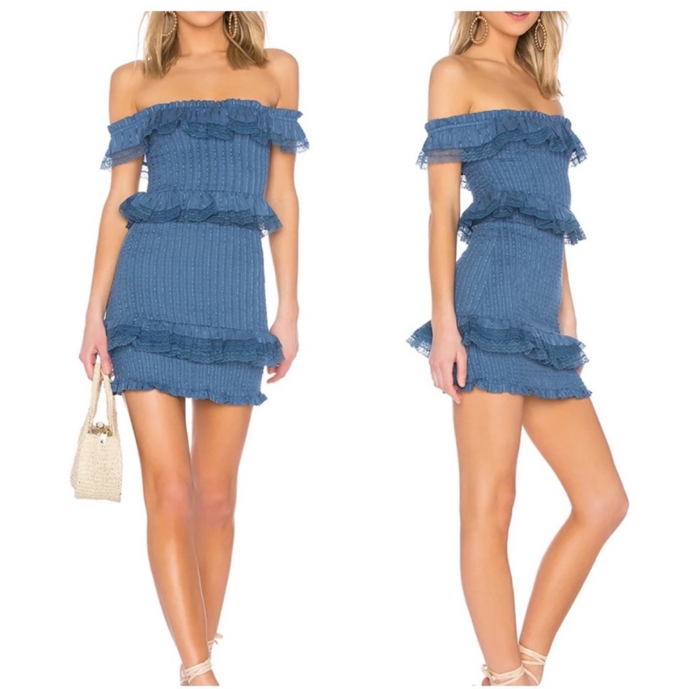 Tularosa - American Threads Smocked Tiered
Midi Dress